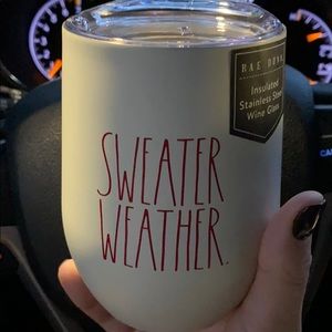 Rae Dunn Sweater Weather insulated wine glass